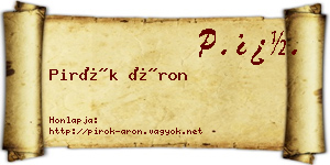 Pirók Áron névjegykártya